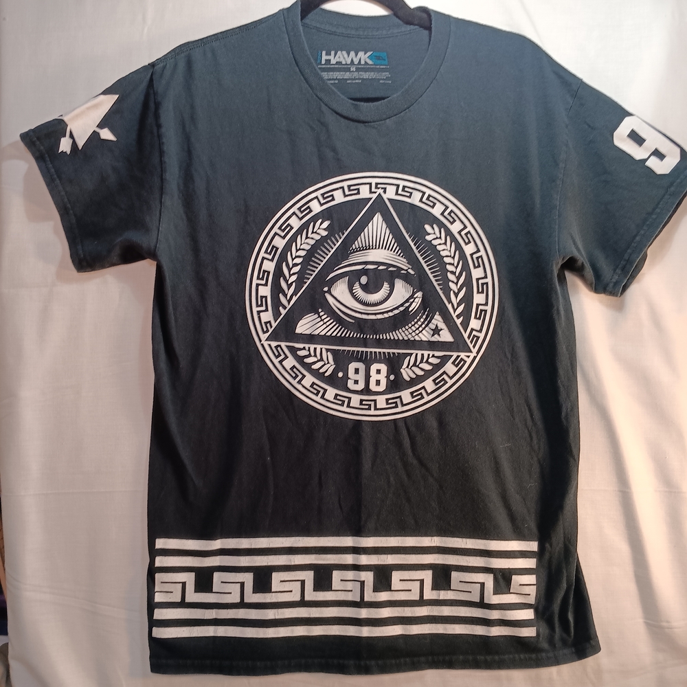 Tony Hawk Black Tee with White Geometric Design